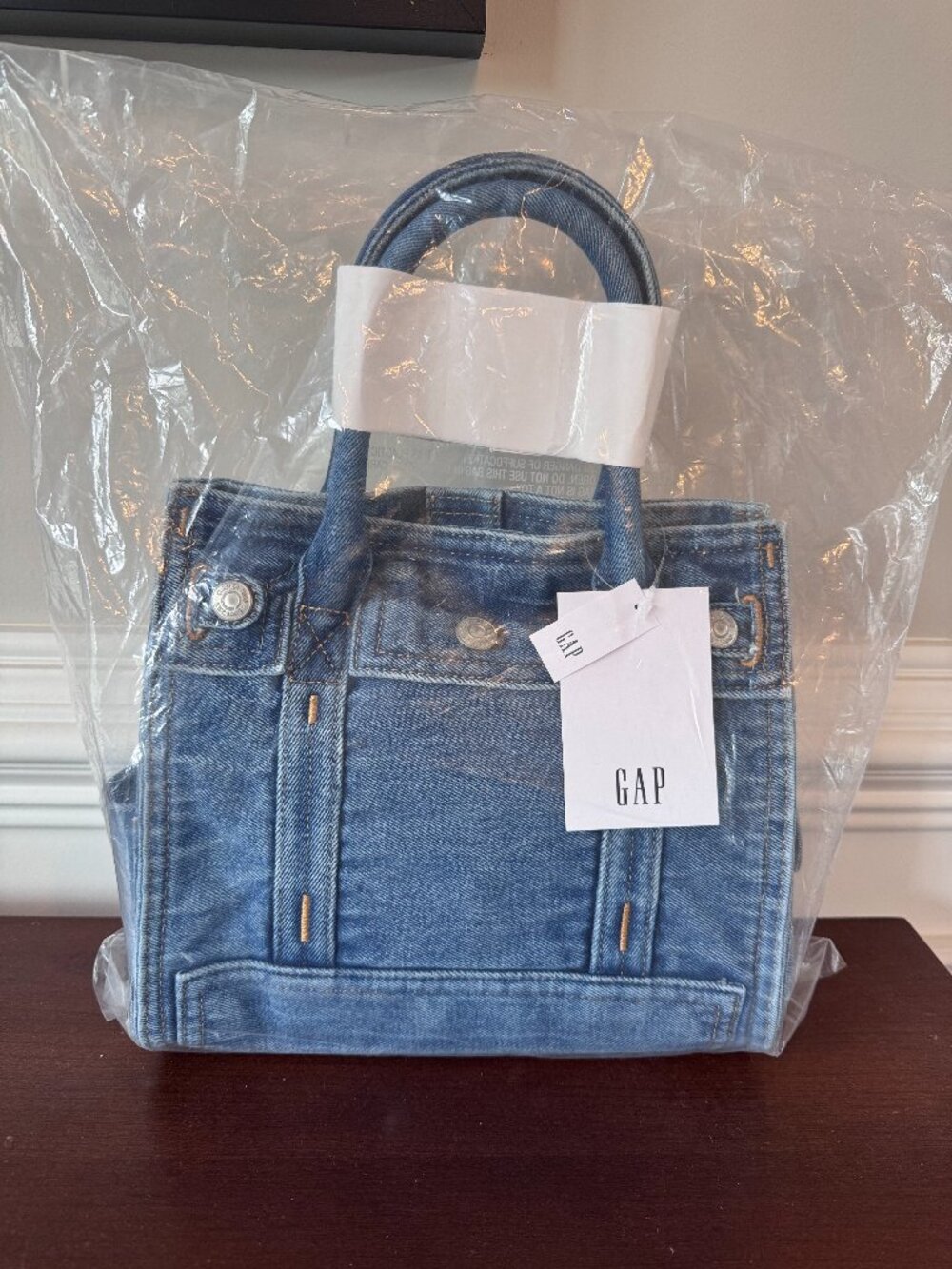 GAP small denim five pocket tote - medium wash